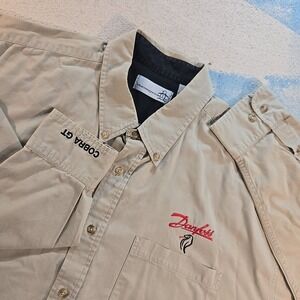 Danfoss Cobra GT Munsingwear Men XL Work Shirt LS Mustang BD Ford Khaki Workwear